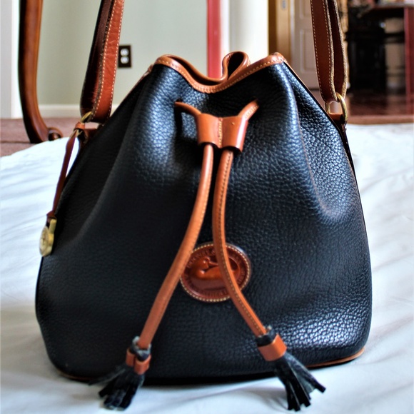 Dooney & Bourke Handbags - Dooney & Bourke Pebble Leather Bucket Bag, Vintage